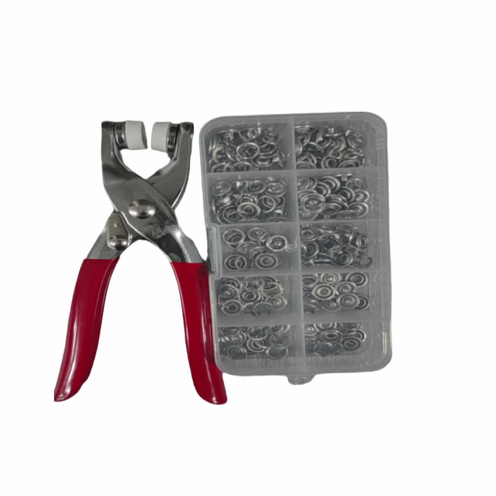 50/100Sets DIY Craft Snap Button Installation 9.5mm Snaps Buttons Snap Fastener Kit  Bag 50 sets silver