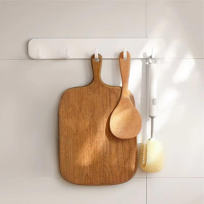 Perforation-free Wall Mount 5 Hook Hook Behind Door Strong Adhesive Kitchen Hook Bathroom Wall Hanger Coat Hook