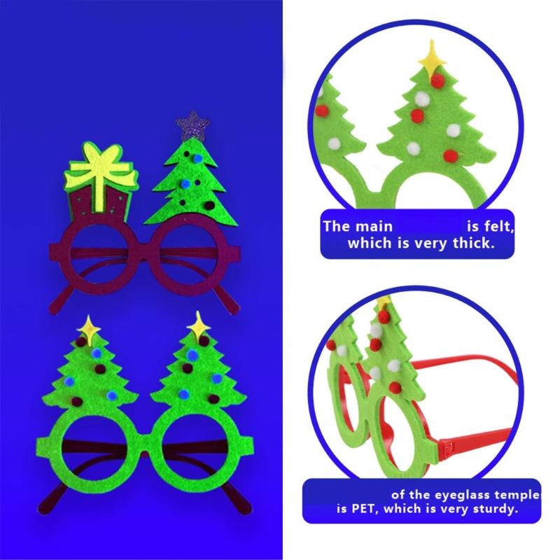 Novelties Funny Glasses,Christmas Glasses Frames Decorative Glasses Fluorescence Christmas Eyeglass Funny Christmas Glass