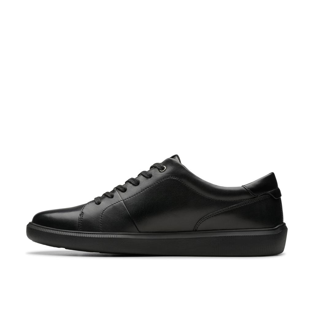 [Clarks] Leather Sneakers, Brodin Lace, Lightweight, Comfortable for Walking, Men's, Black/Black, Size 25.5 Cm