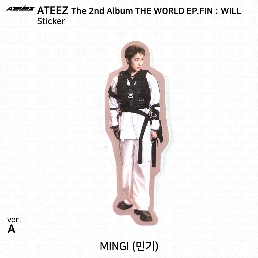 ATEEZ Das 2. Album WORLD EP.FIN WILL Photocard Sticker A ver. KPOP K-POP
