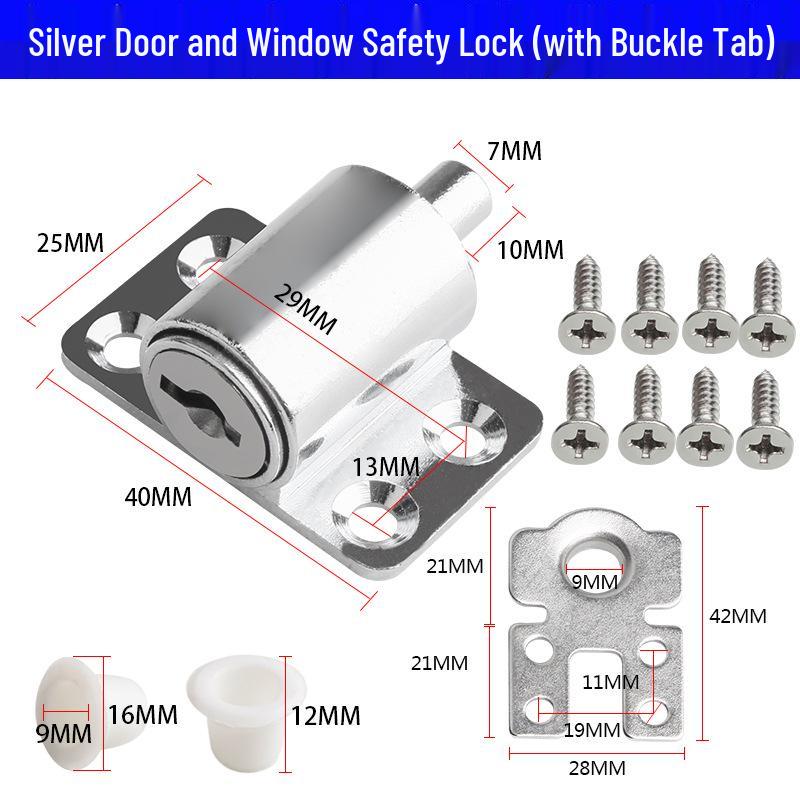 Universal Sliding Door & Window Lock, Child Safety Fastener for Plastic, Steel, & Aluminum