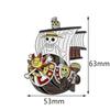 Cartoon One Piece Pirate Ship Brooch Anime Metal Enamel Pins Clothing Bag Lapel Badge Jewelry Gift for Fans Friends Accessories