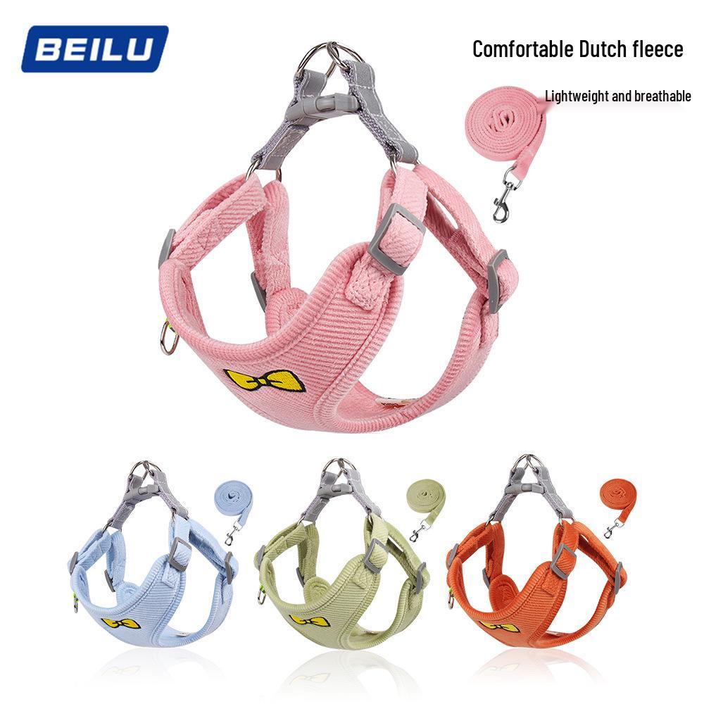 Reflective Vest-Style Dog Harness & Leash for Small Breeds