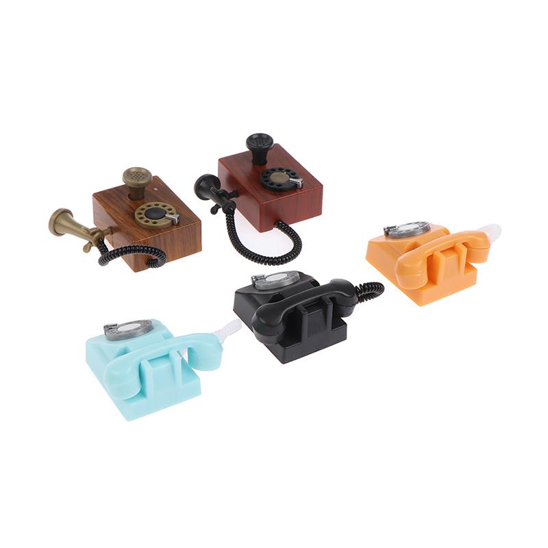 1Pcs Dollhouse Retro Telephone Dollhouse Toys