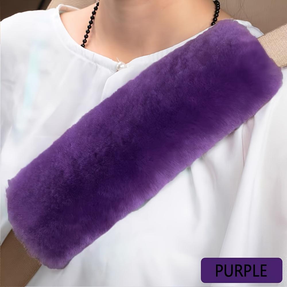2pcs Soft Plush Car Interior Seat Belt Cover, Anti-leakage Cross Bag Strap Shoulder Protector for Winter