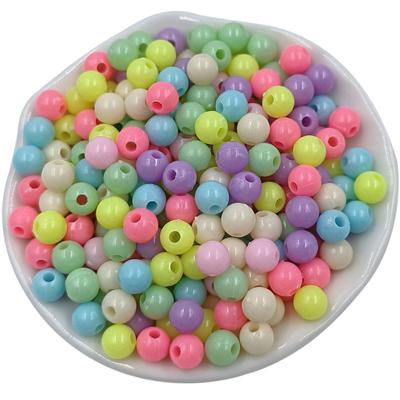 Accessori per gioielli fai da te per la creazione di braccialetti, 4-14 mm, moda, 30-500 pezzi, colore caramella, perline rotonde sciolte, accessori per collane