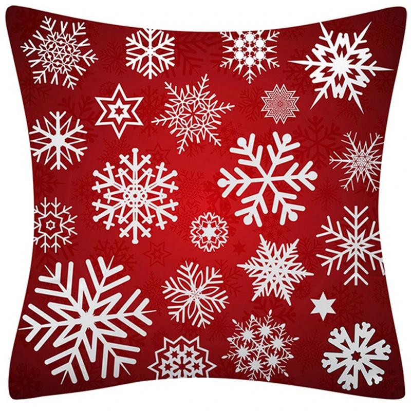 Happy New Year Christmas Decoration Print Pattern Cushion Cover Home Living Room Sofa Square Pillow