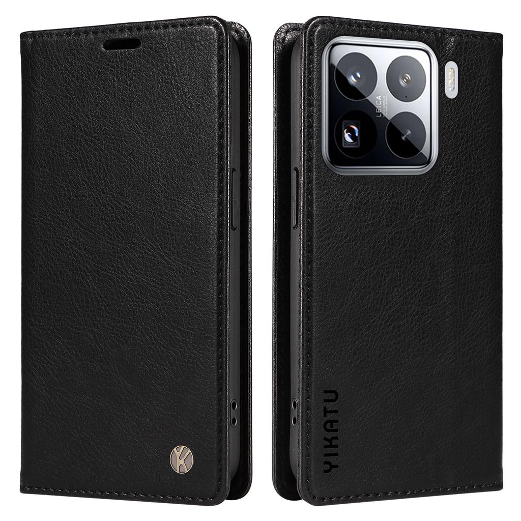 YIKATU YK-006 Pro pouzdro pro Xiaomi 15 Pro Magnetické zavírání Kožený kryt na telefon Litchi textura