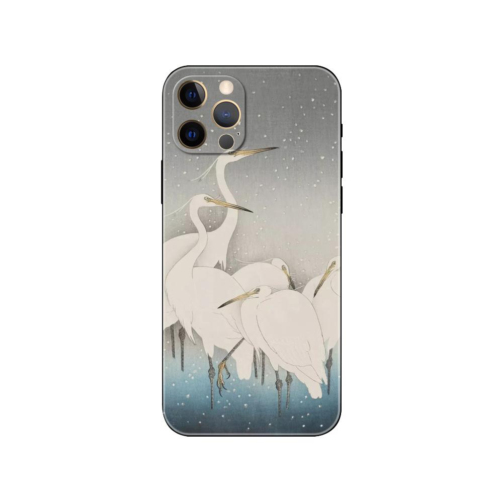 Japanese style Art phone case for iphone 5 5s 2020se 6 6s 7 8 plus x 10 XR XS 11 12 13 mini pro MAX black tpu back cover