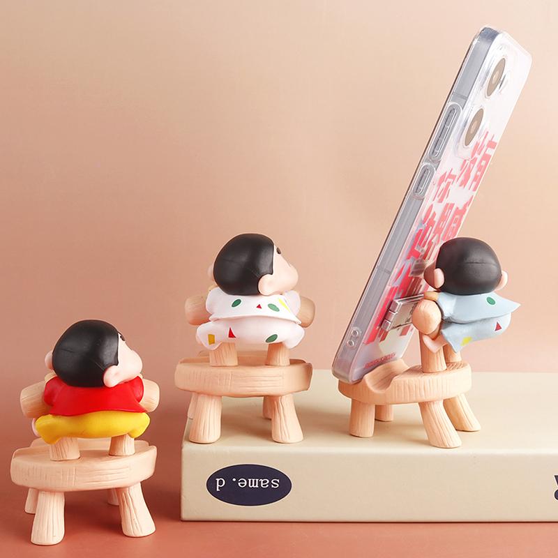 Cartoon Anime Crayon Shin-Chan Figure Phone Holder Lovely Phone Stand Phone Support Desktop Decoration Office Home Ornament
