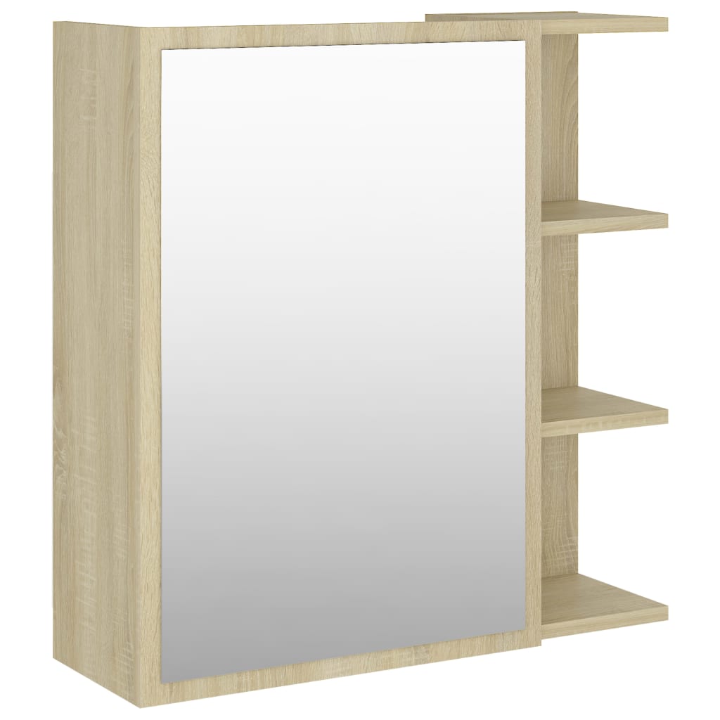 Bathroom Mirror Cabinet Sonoma Oak 62.5x20.5x64 Cm Engineered Wood
