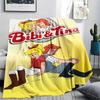 1PC Bibi and Tina Print Flannel Blanket, High Quality All Seasons, Home Decor, Warmth and Comfort, Perfect for Christmas Gifts