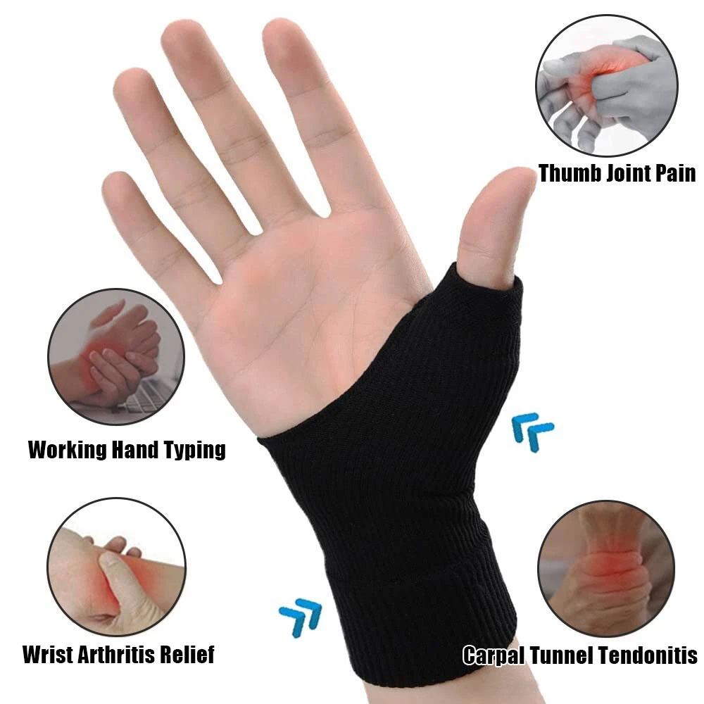 1Pair Wrist Thumb Compression Arthritis Gloves Breathable Wrist Support Brace Wrist Sleeve Knitted Finger Thumb Injury Pads