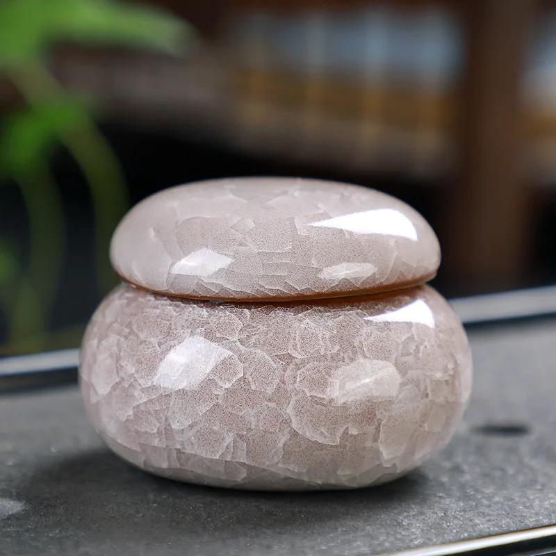8 Colors Mini Tea Box Glazed Ceramic Jar Storage Boxes Pottery Airtight Coffee Kitchen Food Pots Ointment