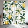 2pc Traditional Lemon Tree Print Curtains   Polyester Fabric   Suitable for Living Room and Bedroom   Machine Washable