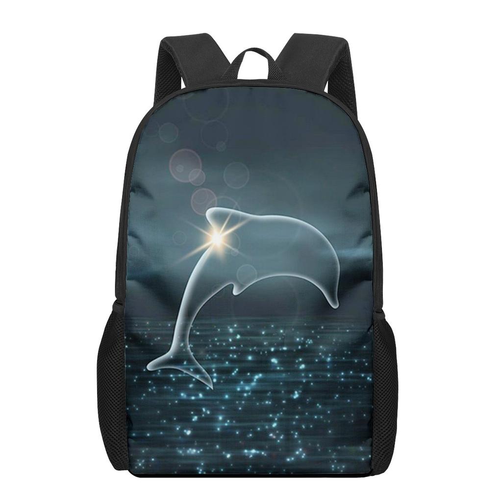 Dolphin Ocean Animal Print Children School Bag Girls Boys Casual Backpack Student Schoolbag Teenager Daily Storage Rucksacks
