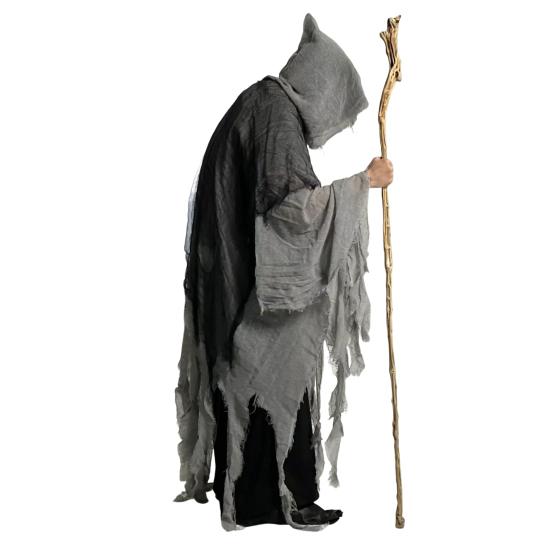 Halloween Cloak Shabby Texture Mesh Fabric Hooded Cape Realistic Horror Look Broken Visuals Cloak Scary Costume