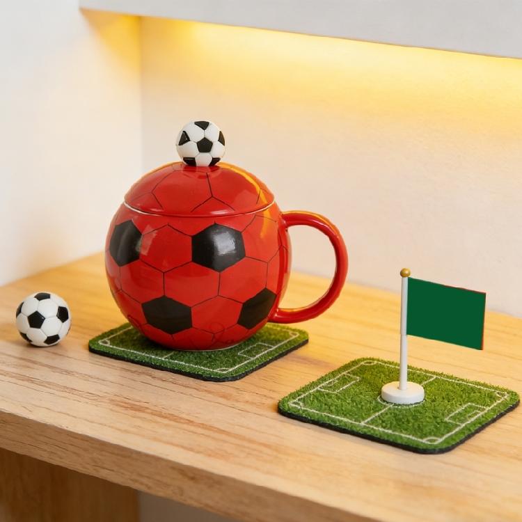 Kreativer Fußball-Form Trinkbecher 14oz Keramik-Fußballbecher Für Partys DekorationUnd Sammlerstücke