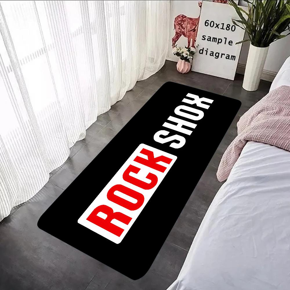 R-Rock-Shox Mountainbike Fußmatte Grafisch Bedruckte Flanell Fußmatten für Badezimmer Küche Eingang Teppich Heimdekoration