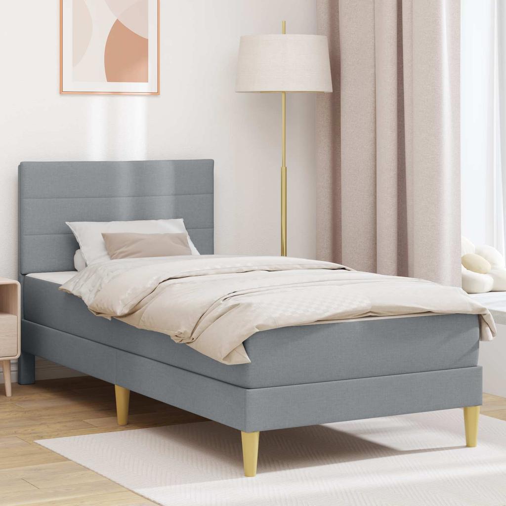 Bed Frame Light Grey 80 x 200 cm Polyester