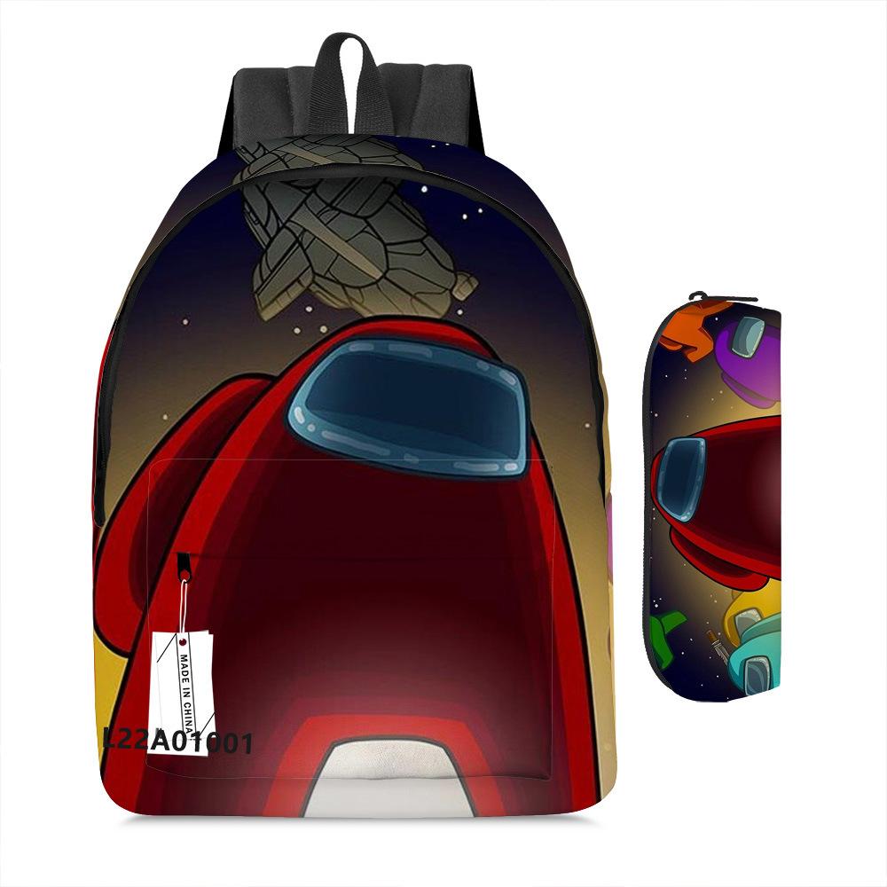 Among Us Two-Piece Backpack Space Werewolf Primary And Secondary School Students Cartoon Schoolbag Three-Piece Satchel Pencil Case