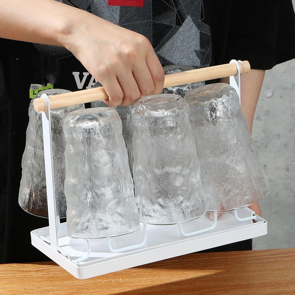 Saving Space Iron Mug Holder Cup Rack Golden Tea Cup Storage Shelf Useful Glass Cup Stand  Kitchen
