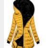 Women's Long Sleeve Hooded Zipper Pockets Parkas Mid-length Cotton Clothes Down Jacket