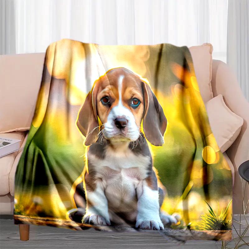 

1PC Dog cute printed blanket, all season lightweight home office outdoor nap multifunctional blanket A10 80cm x 120cm