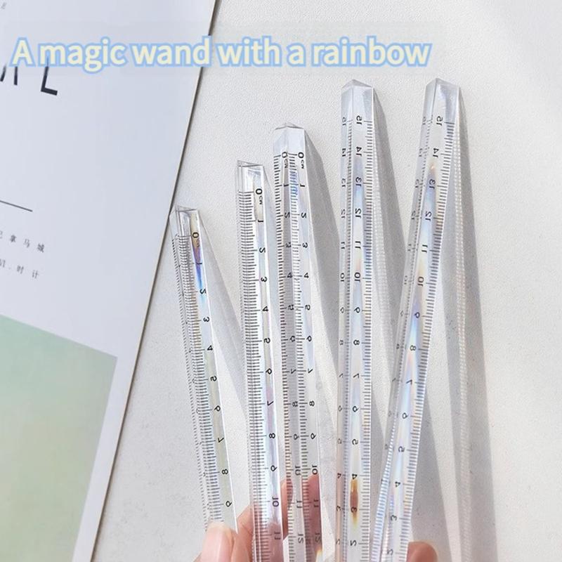 20cm Simple Transparent Triangle Straight Rulers Accurate Student Stationery Scale on Both Side Office School Supplies