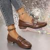 2025 Classic Faux Pu Leather Loafers Women Metal Decoration Slip On Flats Shoes Woman Solid Color Round Toe Casual Shoes Female