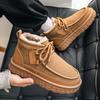 Cotton Shoes New Autumn and Winter Fleece Warm Mid-top Shoes Large Size Snow Boots Thickened Casual Fleece