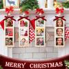 C9GA Pack Of 6 Wooden Christmas Photo Frames For Tree Decors With Hanging Rope Bowknot And Customizable Family Memory Display
