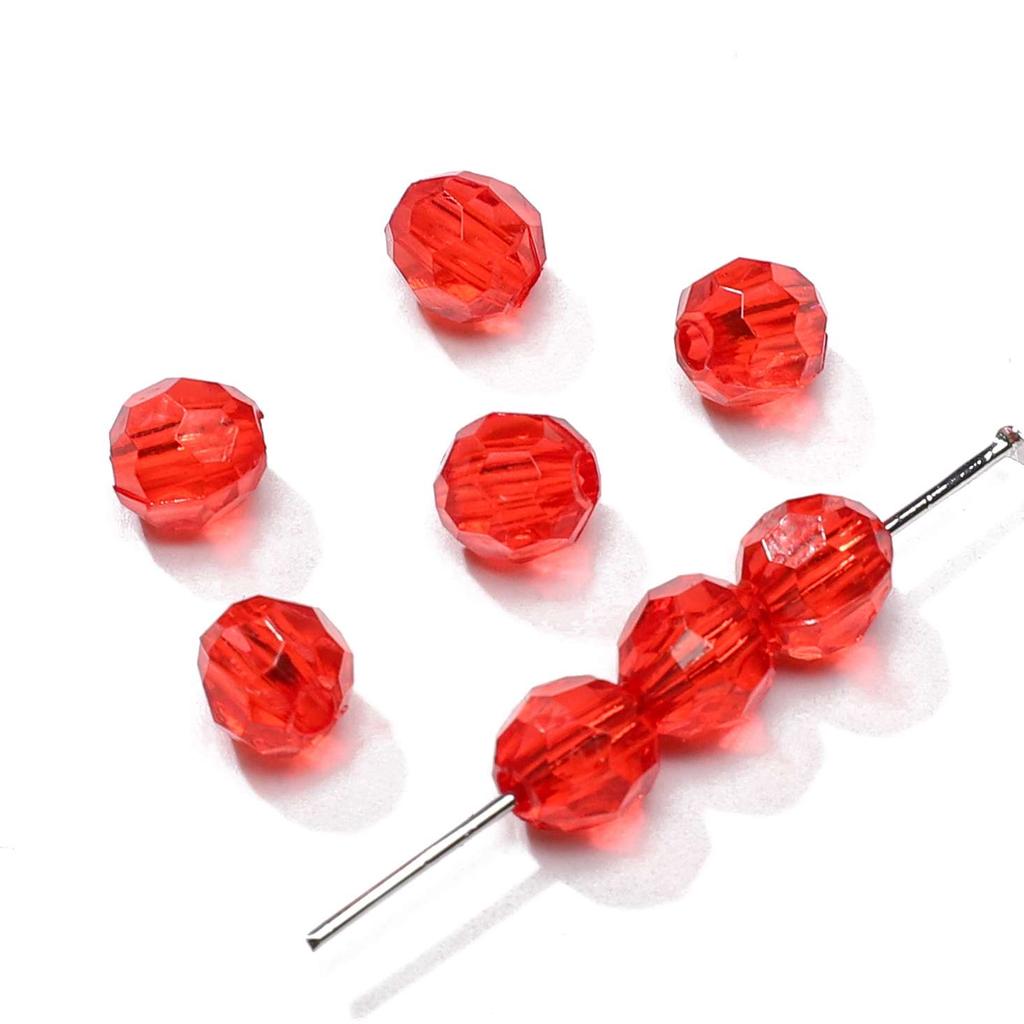 30-200Pcs Faceted Acrylic Beads Colorful Transparent Loose Spacer Beads for Jewelry Making DIY Accessories