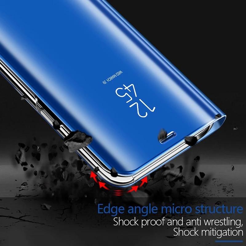 Luxury Smart Mirror Case For Huawei Honor Magic 6 5 Lite X9A X8B X7B Coque For Honor 70 50 20 10 Leather Flip Holder Phone Cover