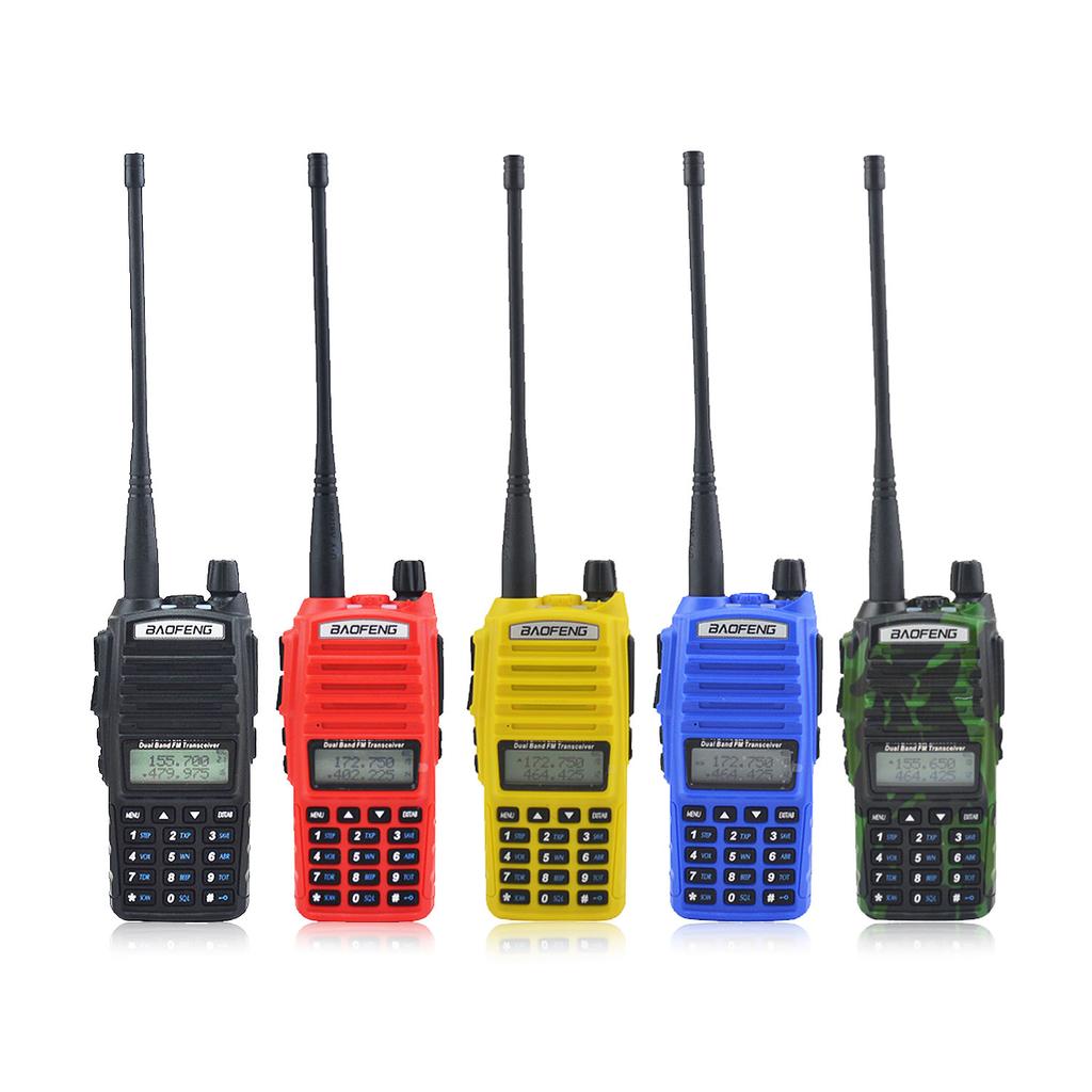 Baofeng UV-82 Telsiz UHF 400-520MHz VHF 136-174MHz 5W Çift Bant Çift PTT Anahtarlı FM Taşınabilir İki Yönlü Radyo Kulaklıklı