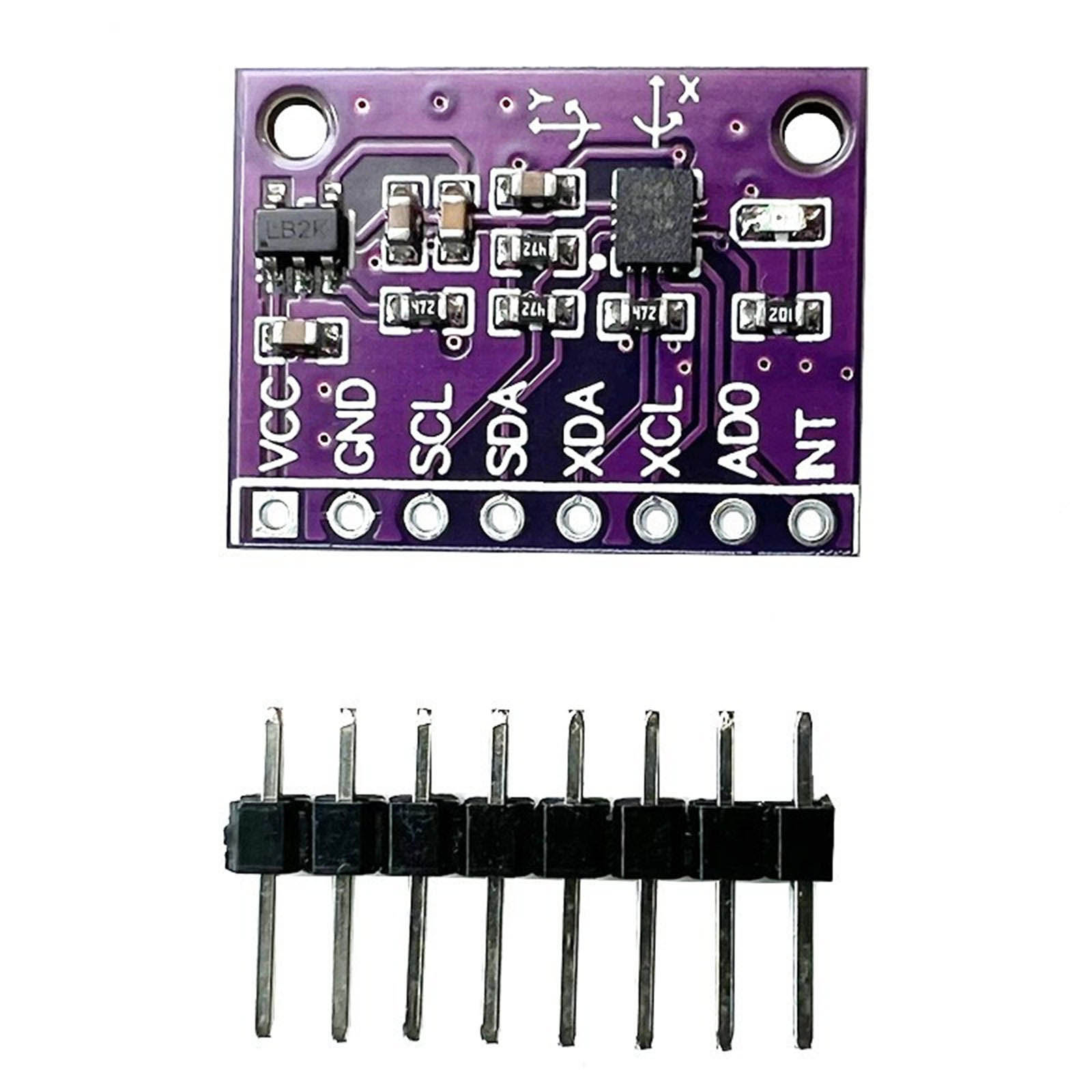 

QMI8658C Sensors Module Compatible for BMI160 6Axis Gyroscope Evaluation Board for Motion Detection and Tracking 1PC