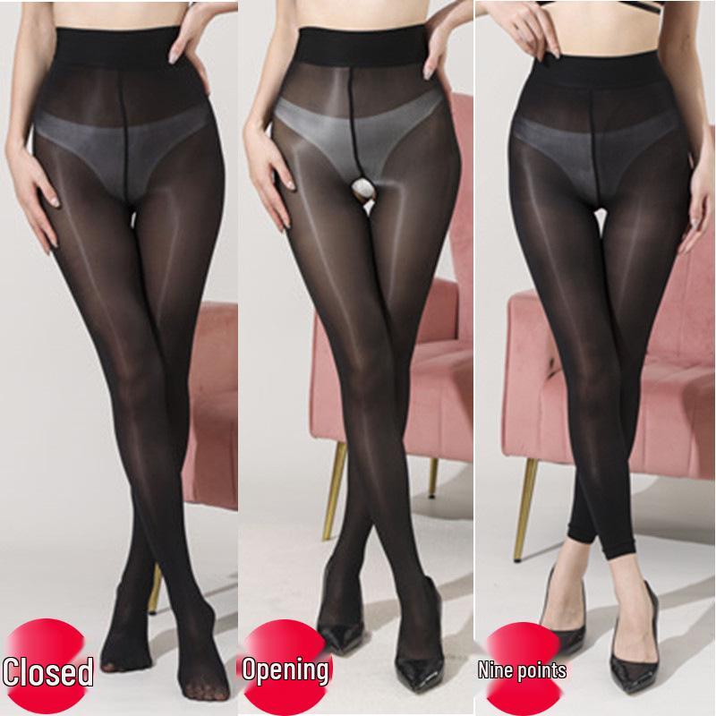 8D Glänzende Pferdeöl-Masken-Strumpfhose für Damen & Herren - Seidig, Wasserleicht, Schlankmachende Leggings & Bühnensocken
