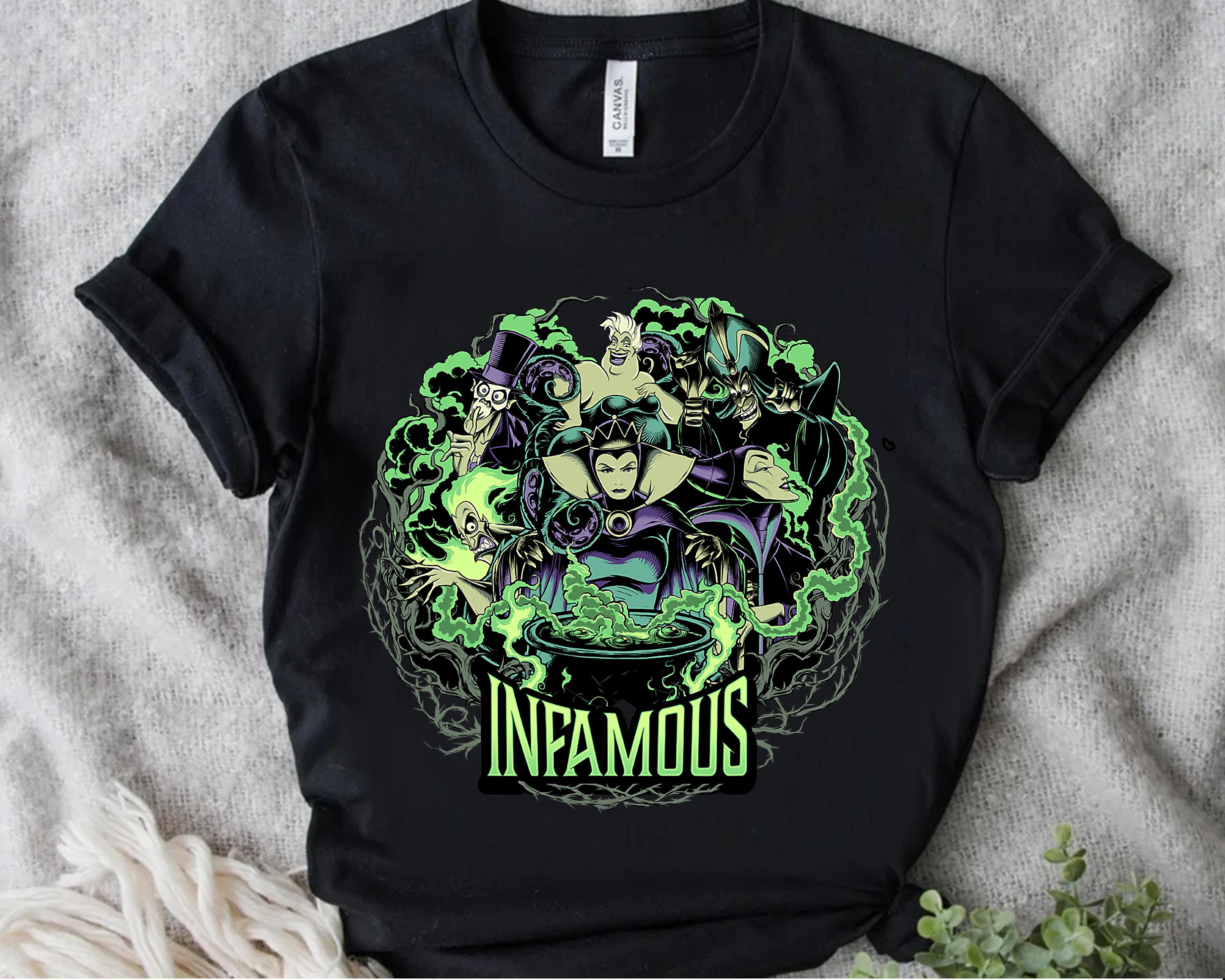 MINISO Disney Villains Notorious Evil Group Tshirts Cruella Maleficent Evil Queen Ursula Disney Women Men Tshirts Hotselling S