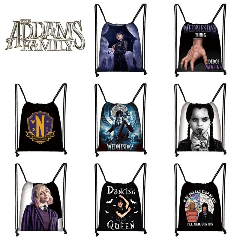 Mittwoch Die Addams Family Turnbeutel mit großer Kapazität Schultasche Reisetasche Kinder