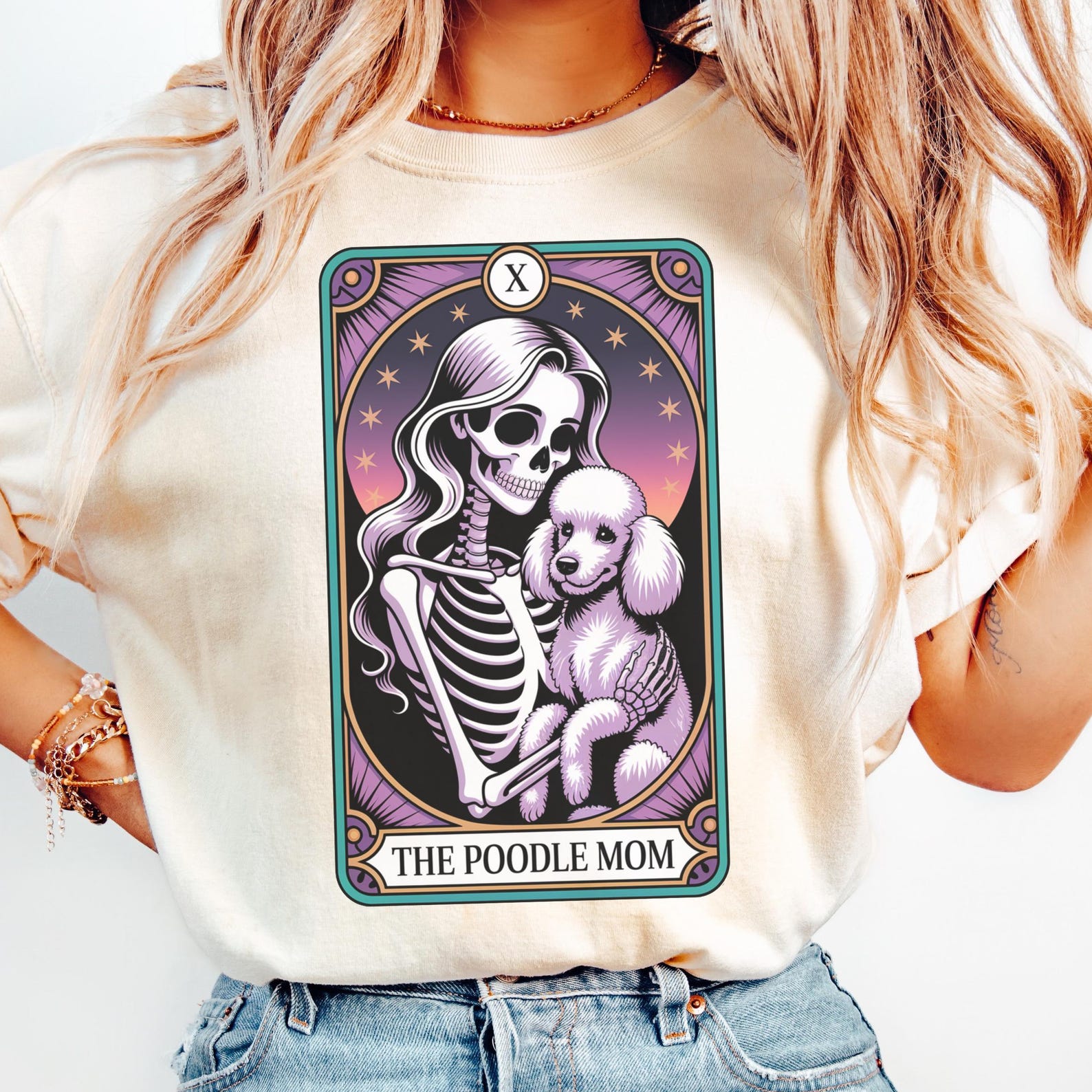 Comfort Colors Poodle Tarot Card T-Shirt - Dog Mom Gift 3XL