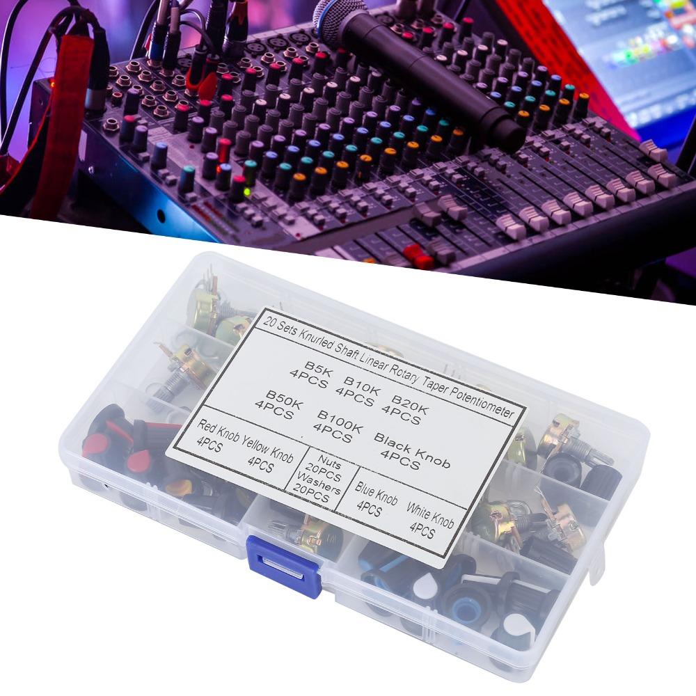 80Pcs with Storage Case Potentiometer Kit with Knob Potentiometer with Knob Electronic Projects
