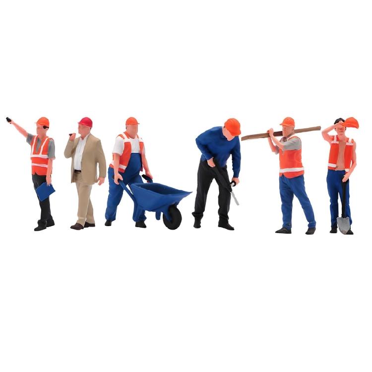Realistic Building Site Worker Statues 1:64 Scale Resin Models Creative Projects Accessory For Collectors And Hobbyists