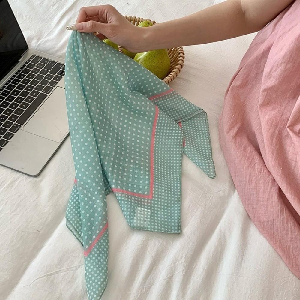 Fresh And Simple Women's Scarf Korean-style Artistic Headscarves Trendy Small Square Scarves