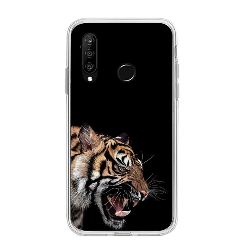 

Модный чехол для телефона Tiger для Huawei P20 P40 Lite P30 Pro P Smart 2019 Nova 3e 6 Se силиконовый прозрачный мягкий чехол Huawei P30 lite