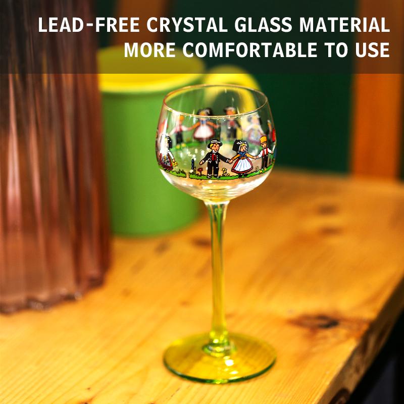 Alsace Style Little People Goblet Wine Glasses Home Decor Wine Glass Suitable For Birthday Christmas And Wedding Gifts  6(fl.oz)