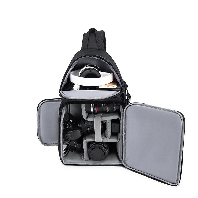 Bolsa de ombro para câmera digital sem espelho, à prova d'água e multifuncional, bolsa para fotografia oblíqua cruzada, bolsa DSLR respirável