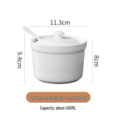 Abay Drum-shaped Ceramic Seasoning Jars with Spoons