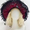 Adjustable Cosplay Hat Gothic Witch for Women, Dark Lolita Style Halloween Costume Accessory, Lightweight Accessories with Lace & Bow, Headwear