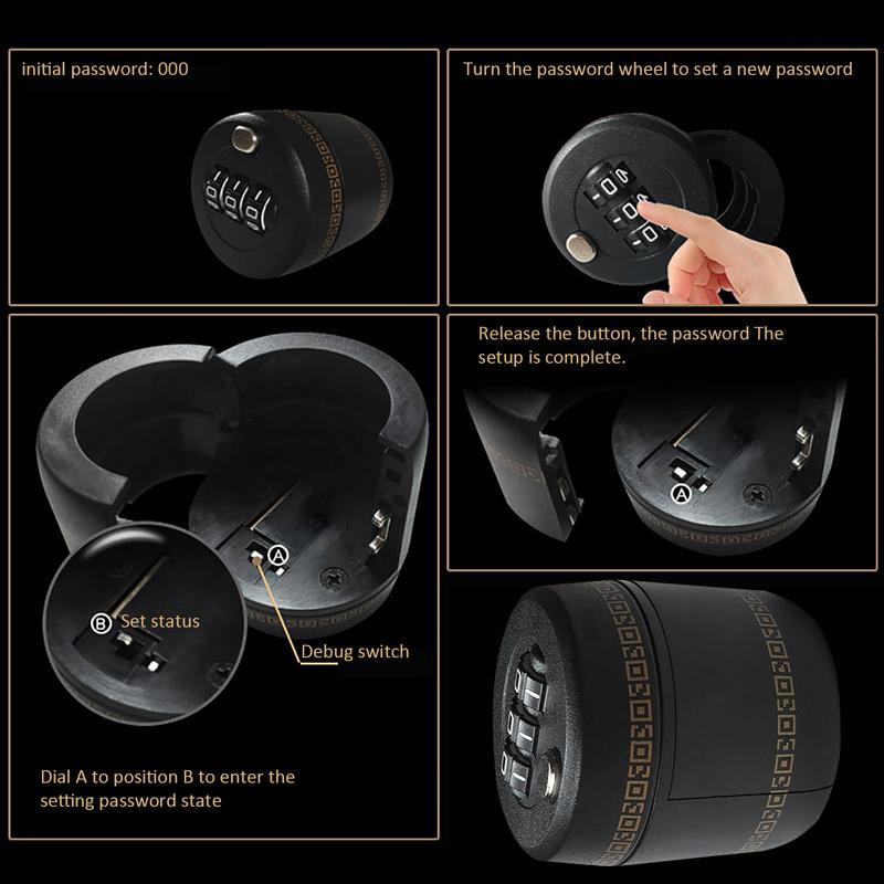Combination Lock For Wine Liquor Bottle Wine Bottle Top Stopper Bottle Password Code Lock For Bottle Between 26mm To 28mm